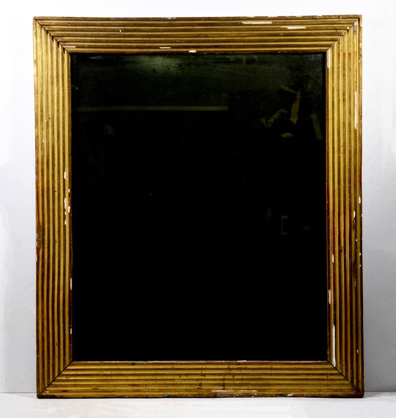 LARGE GOLD FRAMED OVERMANTEL MIRROR (1 of 2)