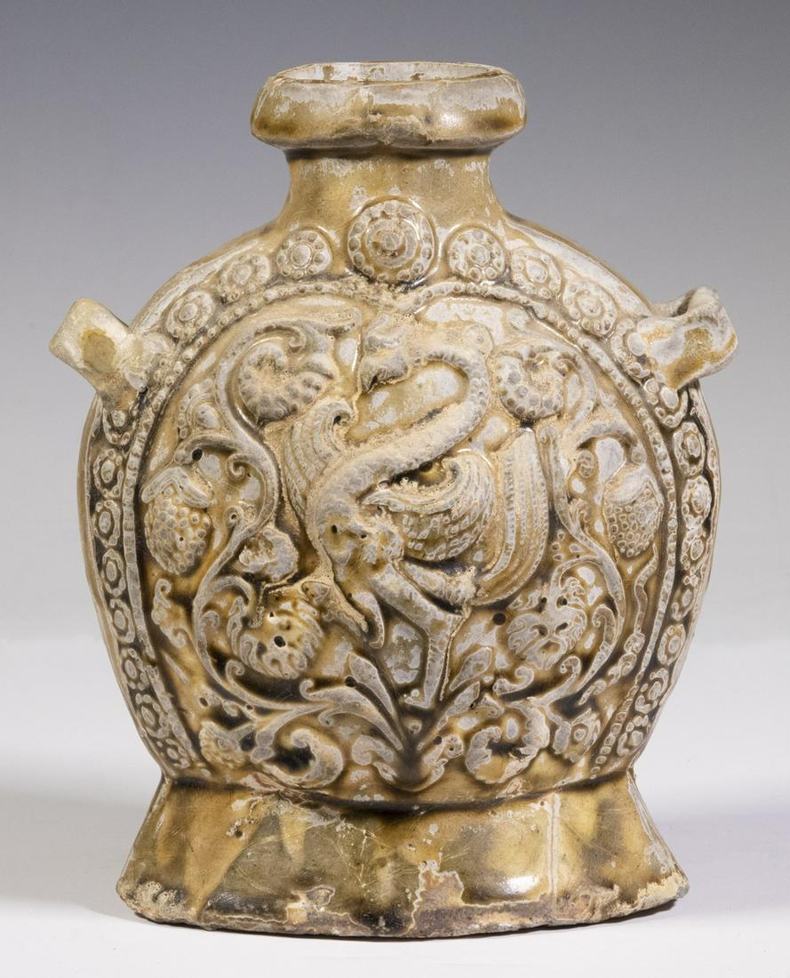 CHINESE TANG DYNASTY (675-750) TAN GLAZED EARTHENWARE (1 of 5)