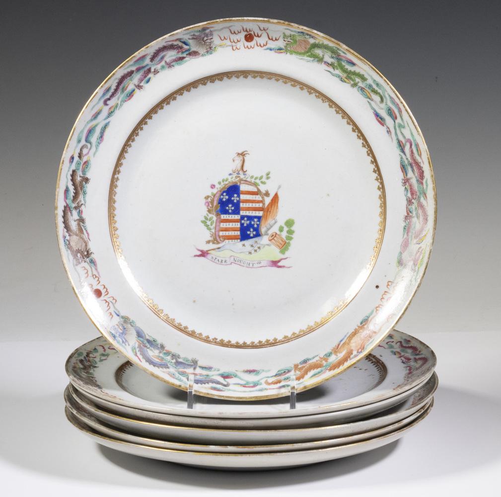 CHINESE EXPORT ARMORIAL PLATES (1 of 3)