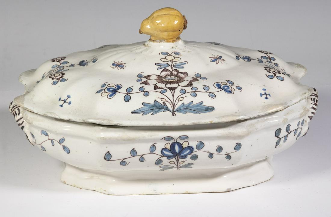 EARLY FRENCH FAIENCE LIDDED TUREEN (1 of 3)
