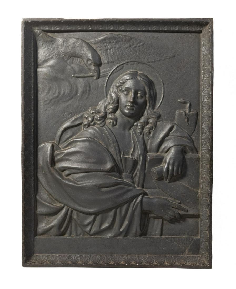 MID 19TH C. ITALIAN CAST IRON BAS RELIEF PLAQUE OF ST. (1 of 5)