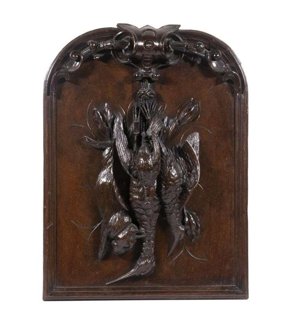 19TH C. FRENCH WOODEN PANEL OF GAME (1 of 3)