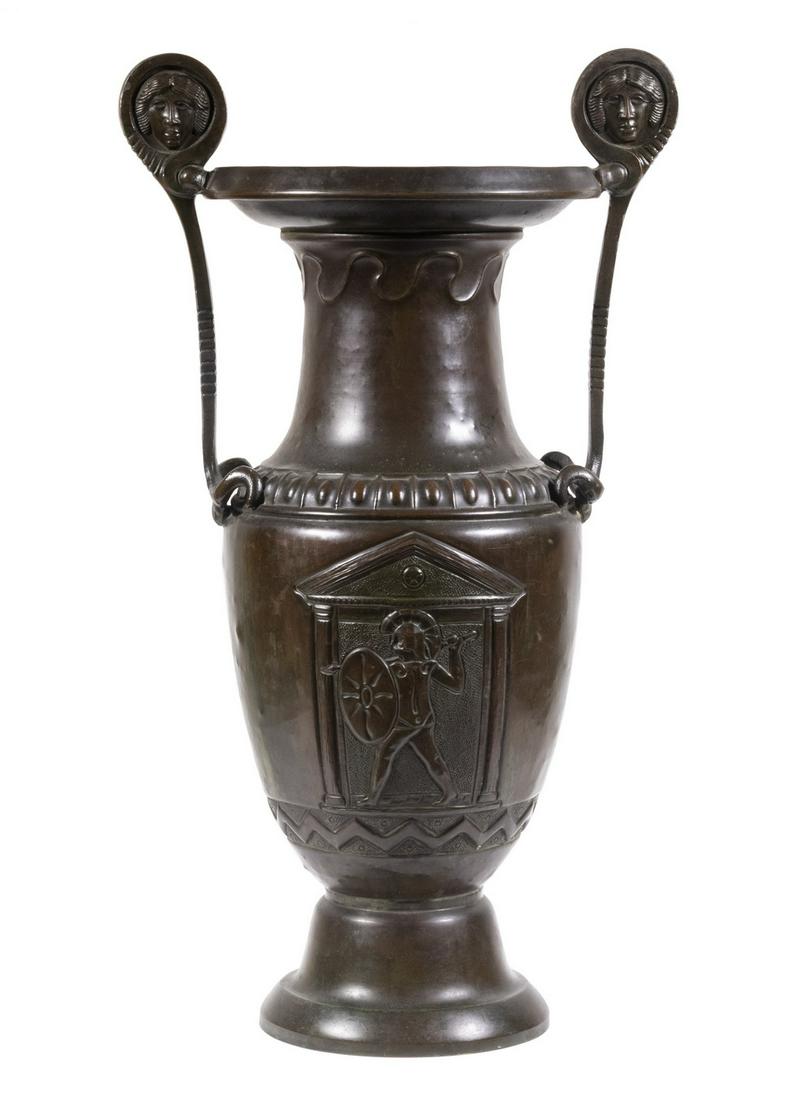 LATE GRAND TOUR BRONZE FLOOR URN (1 of 3)