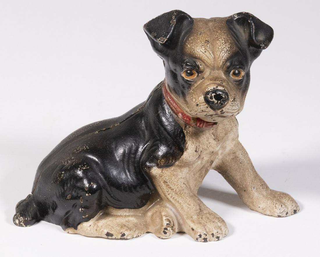 HUBLEY CAST IRON BOSTON TERRIER STILL BANK (1 of 2)