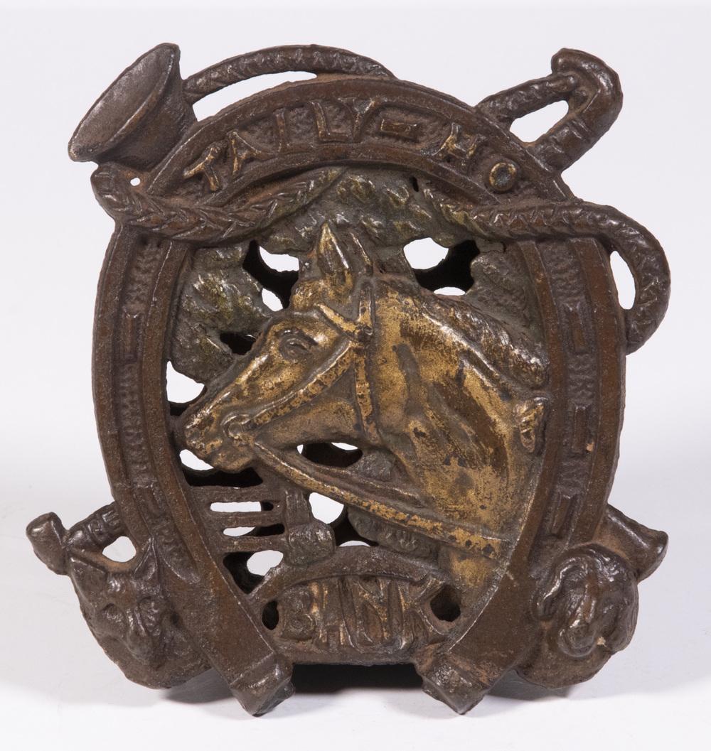 "TALLY HO" CAST IRON STILL BANK (1 of 3)