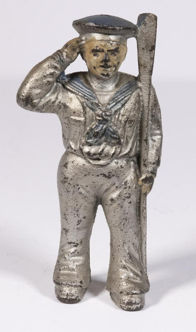 CAST IRON SALUTING SAILOR BANK (1 of 2)