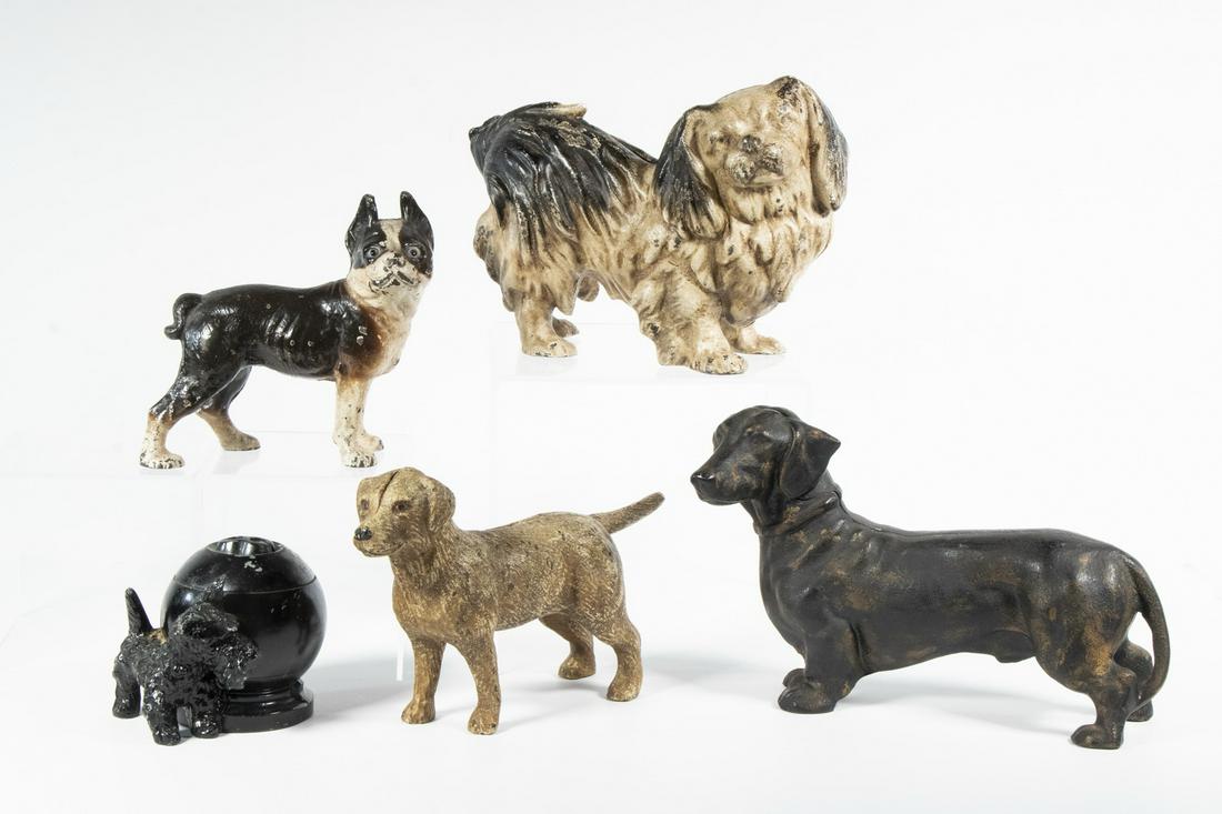 (5) VINTAGE DOG FORM STILL BANKS (1 of 2)