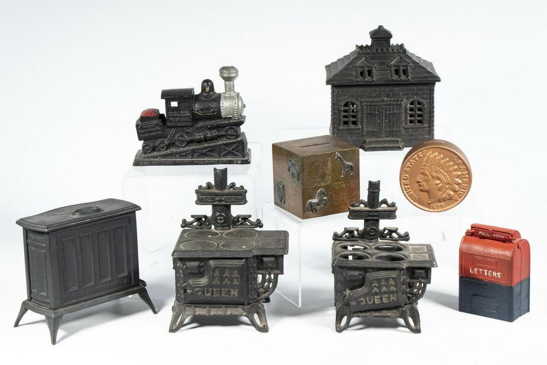 (8) ASSORTED VINTAGE STILL BANKS (1 of 3)