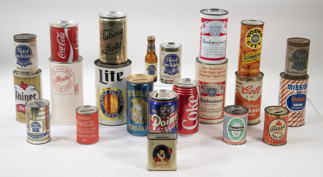 (21) VINTAGE TIN LITHO BEER & BEVERAGE ADVERTISING (1 of 1)
