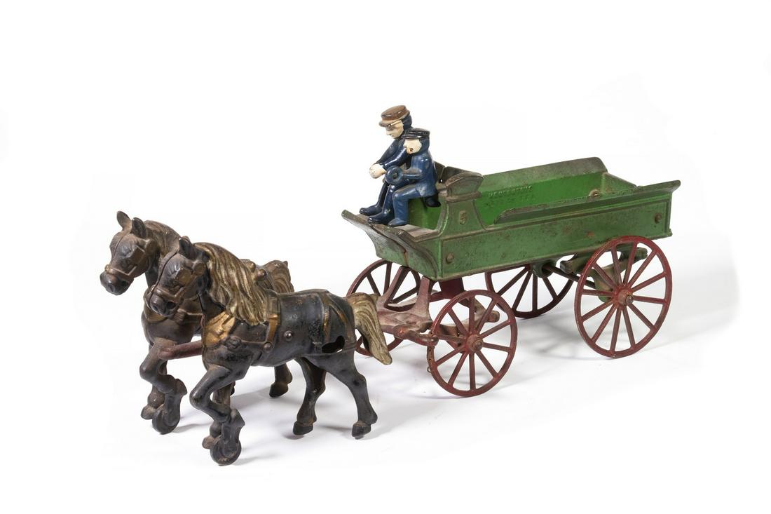 KENTON CAST IRON HORSE DRAWN WAGON (1 of 6)