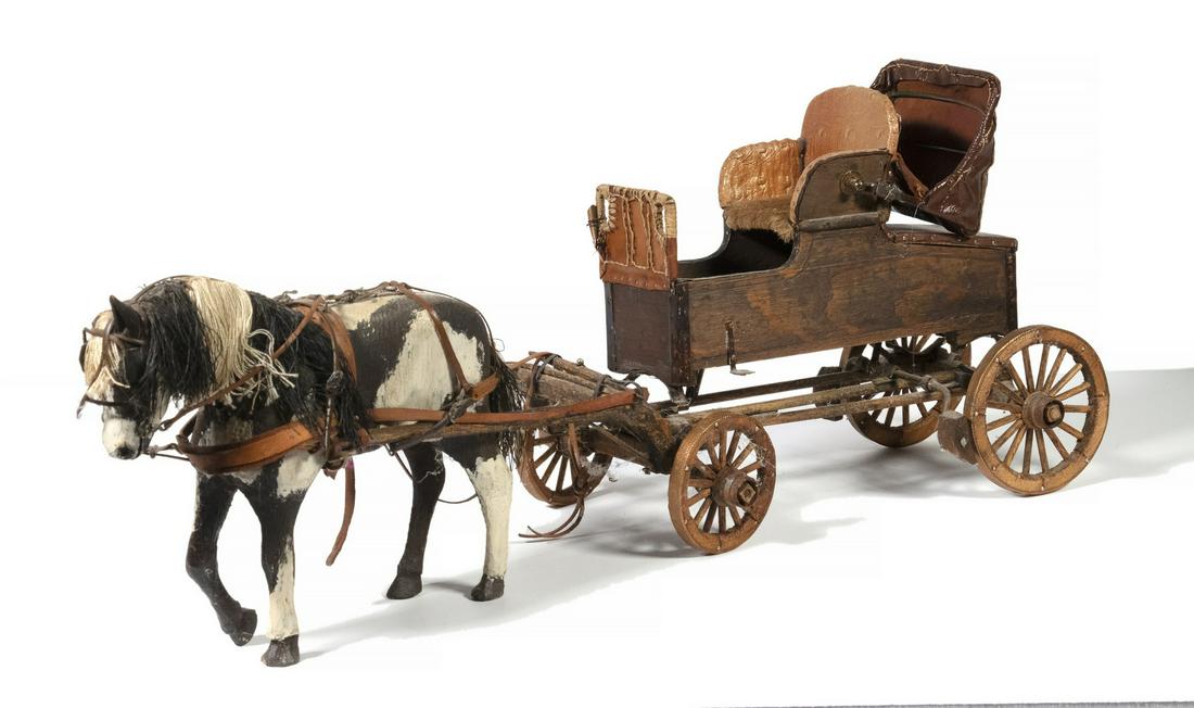 WOODEN HORSE DRAWN CARRIAGE (1 of 4)