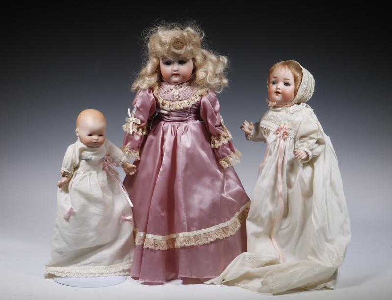 (3) GERMAN BISQUE HEAD DOLLS (1 of 6)