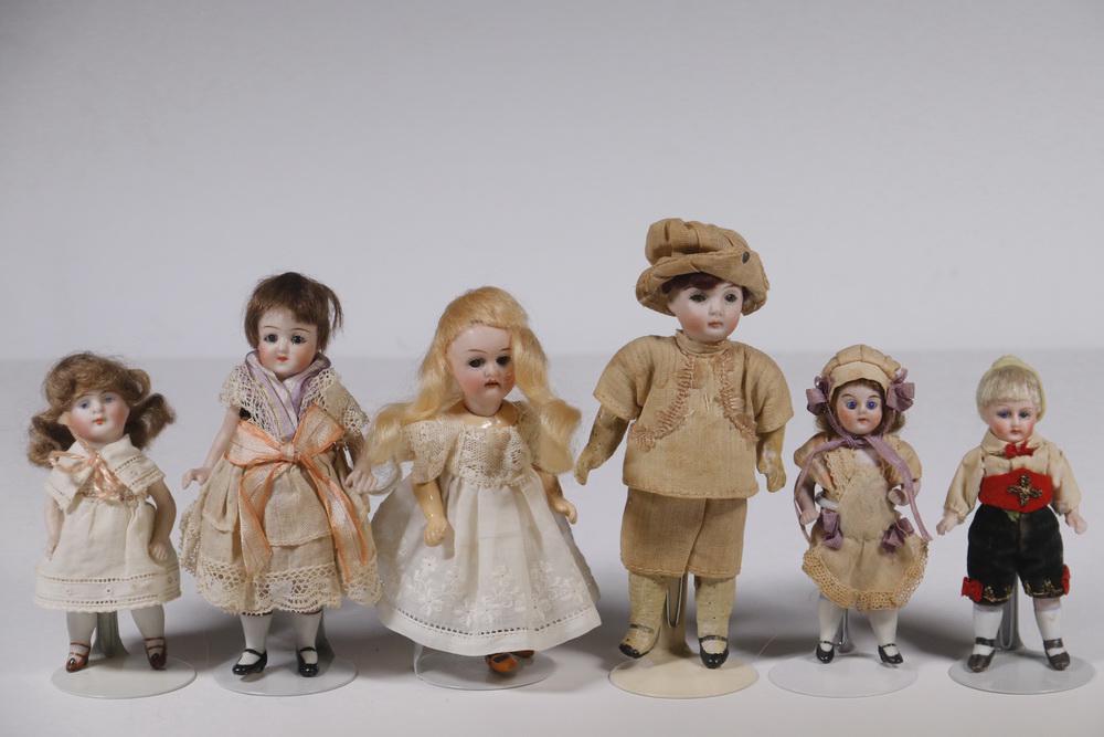 (6) BISQUE HEAD DOLLS (1 of 3)