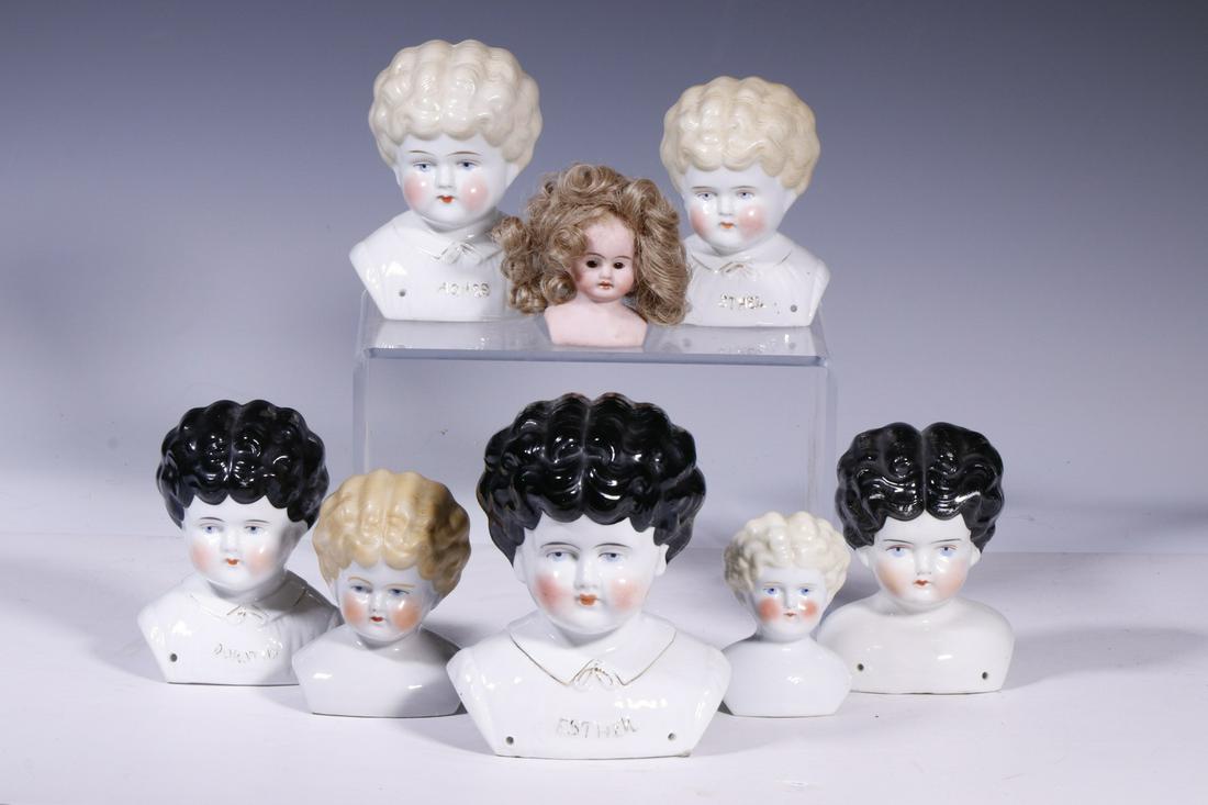 (8) GERMAN CHINA & BISQUE DOLL HEADS (1 of 3)