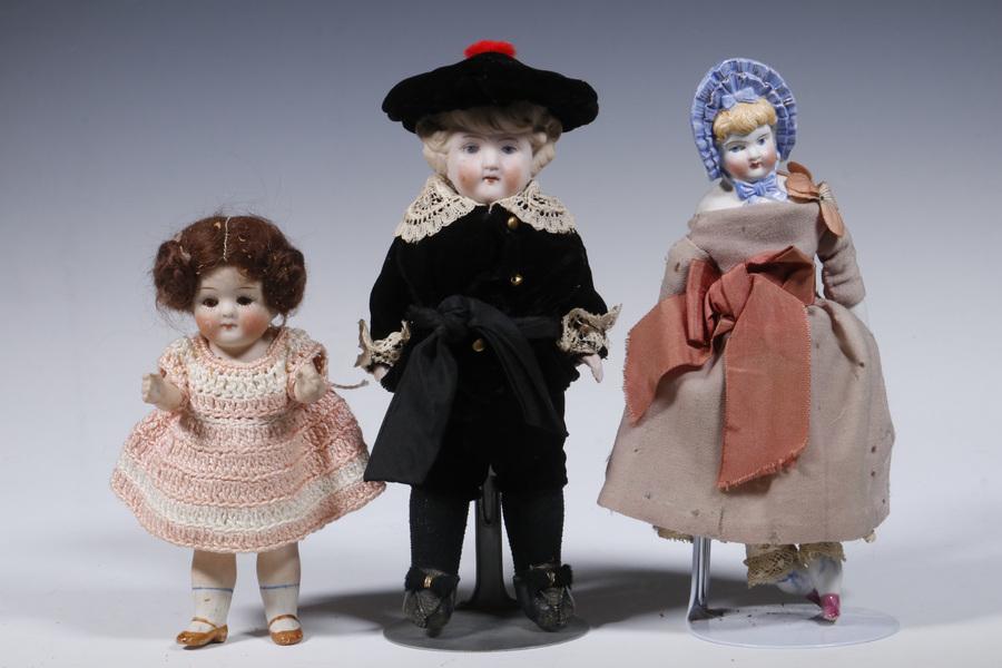 (3) BISQUE HEAD DOLLS (1 of 2)