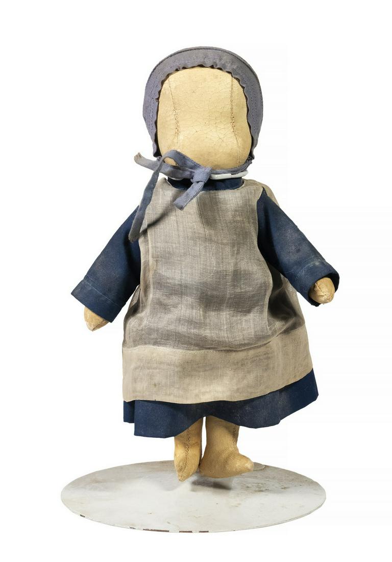 AMISH OIL CLOTH  'NO FACE' DOLL (1 of 4)