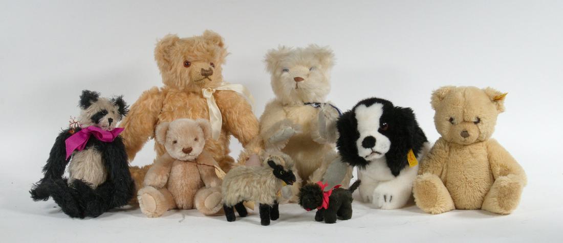 (8) STUFFED TOY ANIMALS, INCL STEIFF, MERRYTHOUGHT (1 of 10)