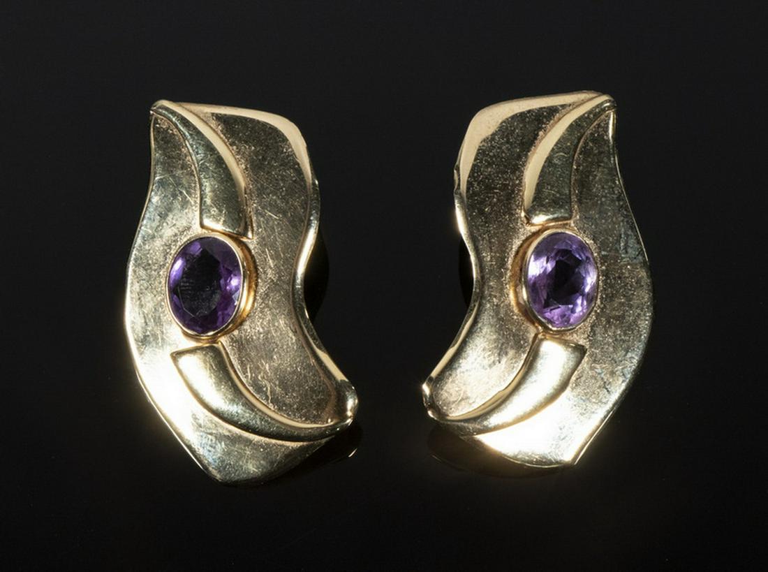 PR 14K GOLD & AMETHYST EARRINGS (1 of 2)