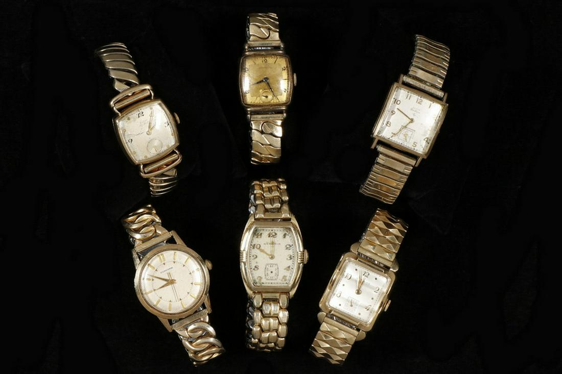 LOT OF (6) VINTAGE MENS WRISTWATCHES (1 of 4)