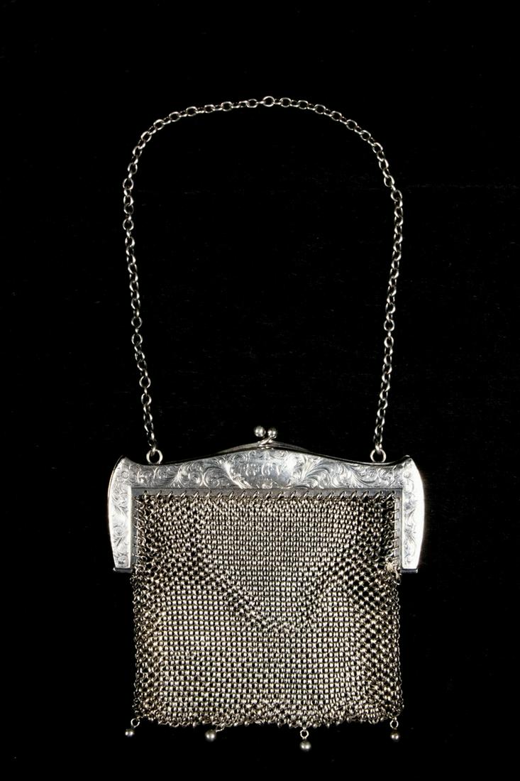 STERLING SILVER MESH EVENING BAG (1 of 2)