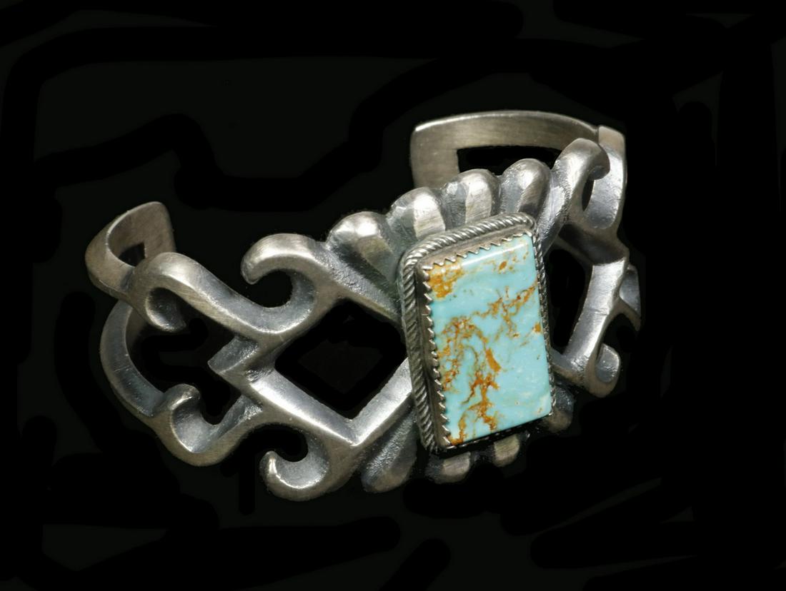 SILVER & TURQUOISE BRACELET BY MARTHA CAYATINETO (1 of 3)