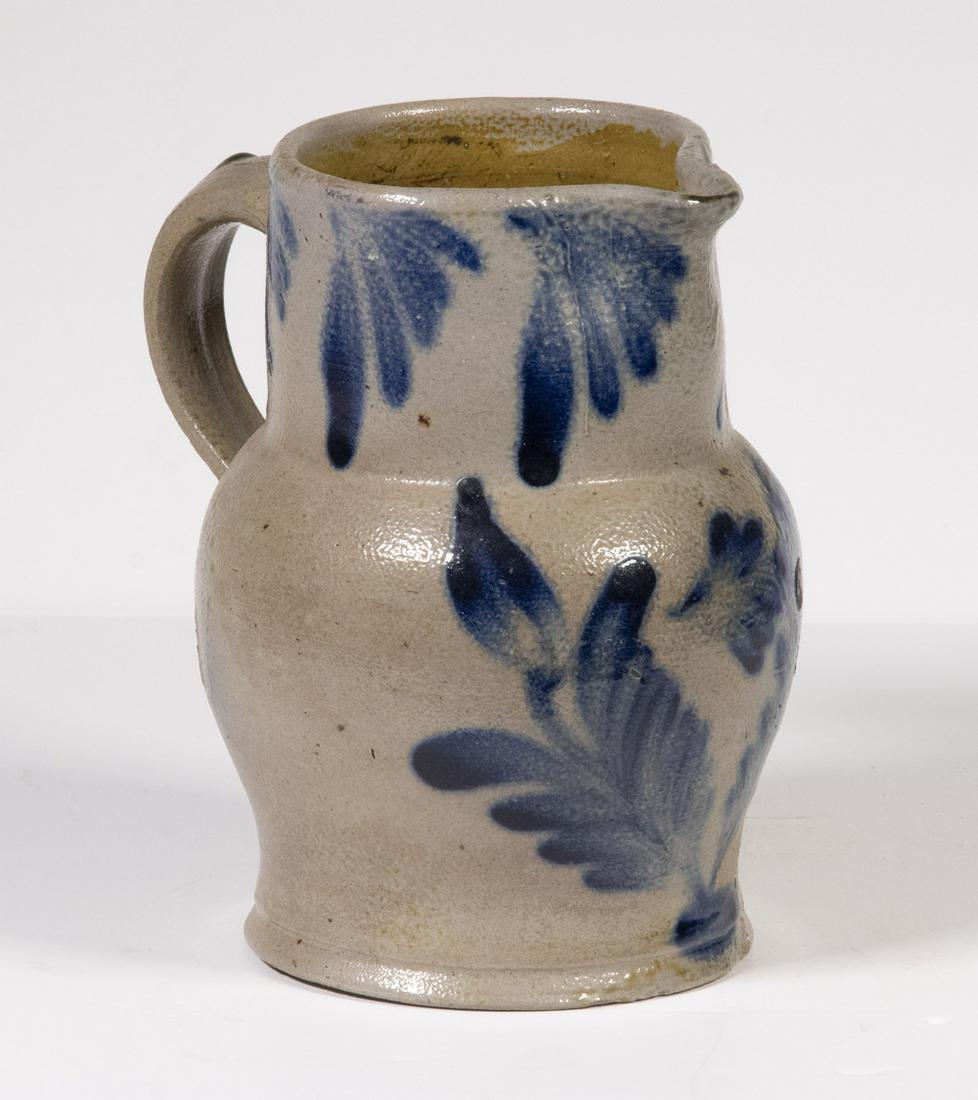 DECORATED SALT GLAZED STONEWARE PITCHER (1 of 3)