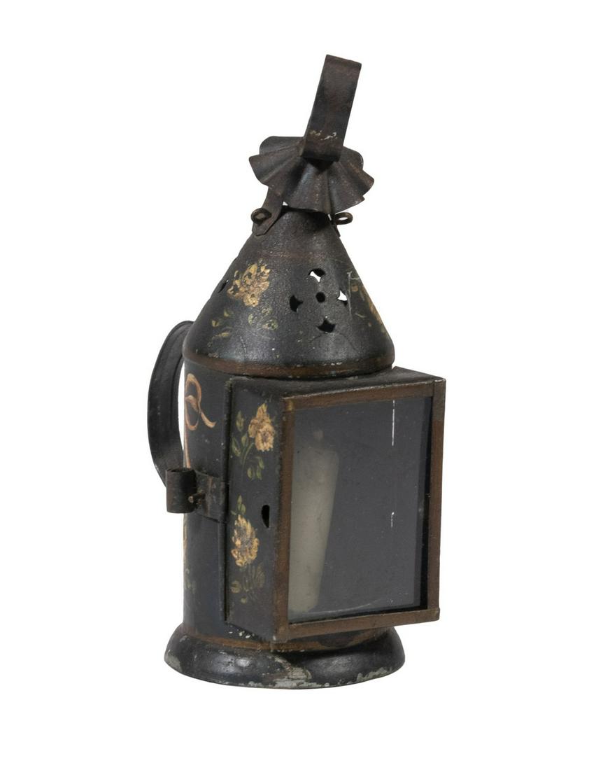 PAINTED TIN HAND LANTERN (1 of 2)
