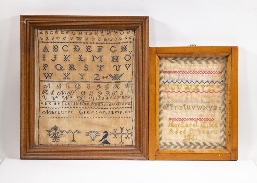 (2) 19TH C. AMERICAN FRAMED SAMPLERS (1 of 3)