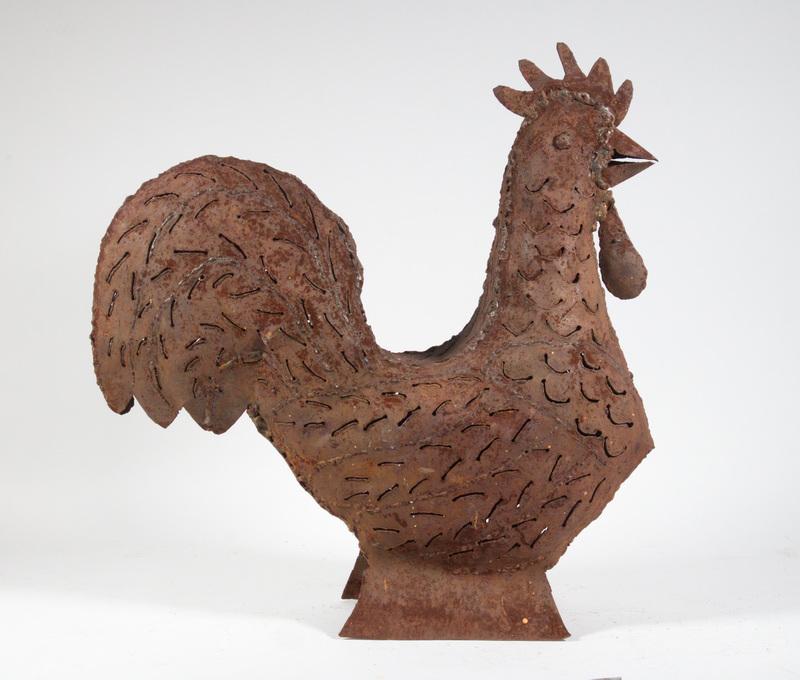 FOLK ART ROOSTER SCULPTURE (1 of 2)