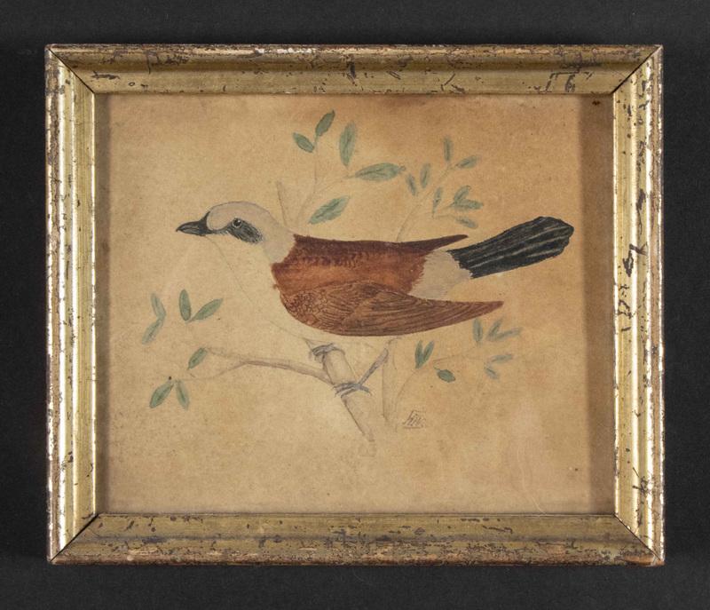 MINIATURE SCHOOL GIRL'S PAINTING OF A BIRD (1 of 3)