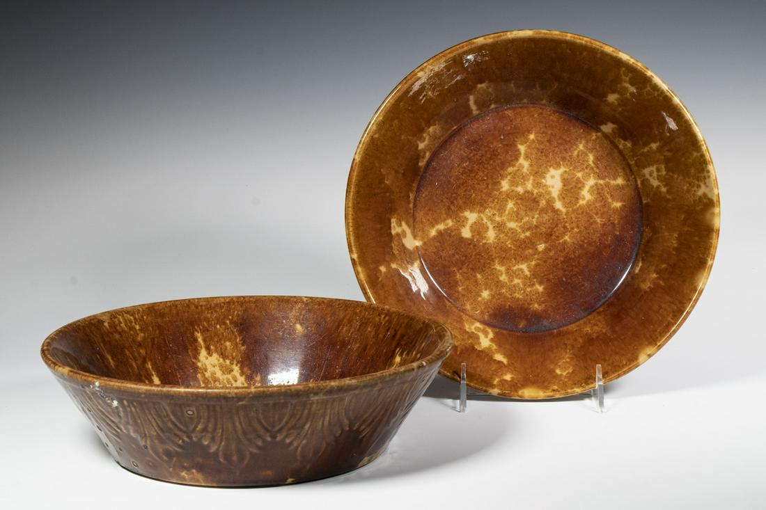 ROCKINGHAM GLAZED BOWLS (1 of 2)