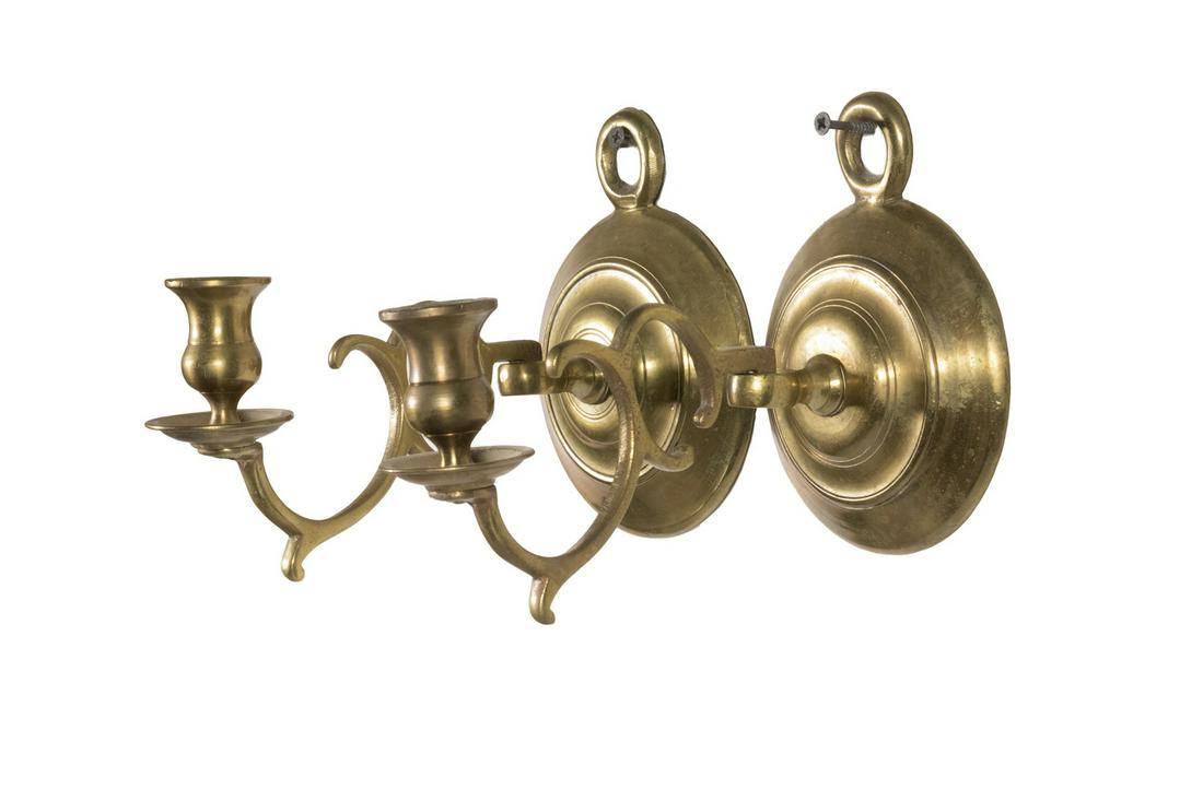 PR EARLY BRASS CANDLE SCONCES (1 of 2)