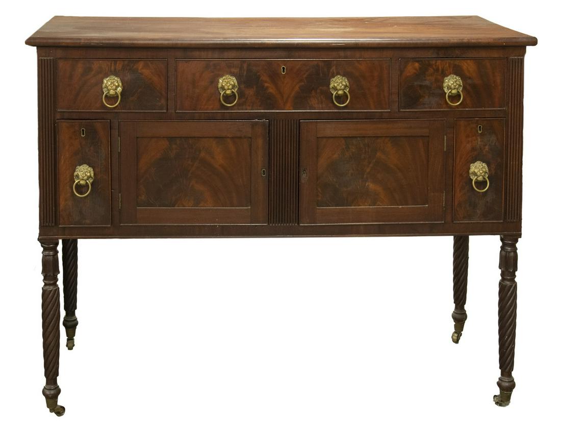 BOSTON SHERATON SIDEBOARD IN FIGURED MAHOGANY (1 of 5)