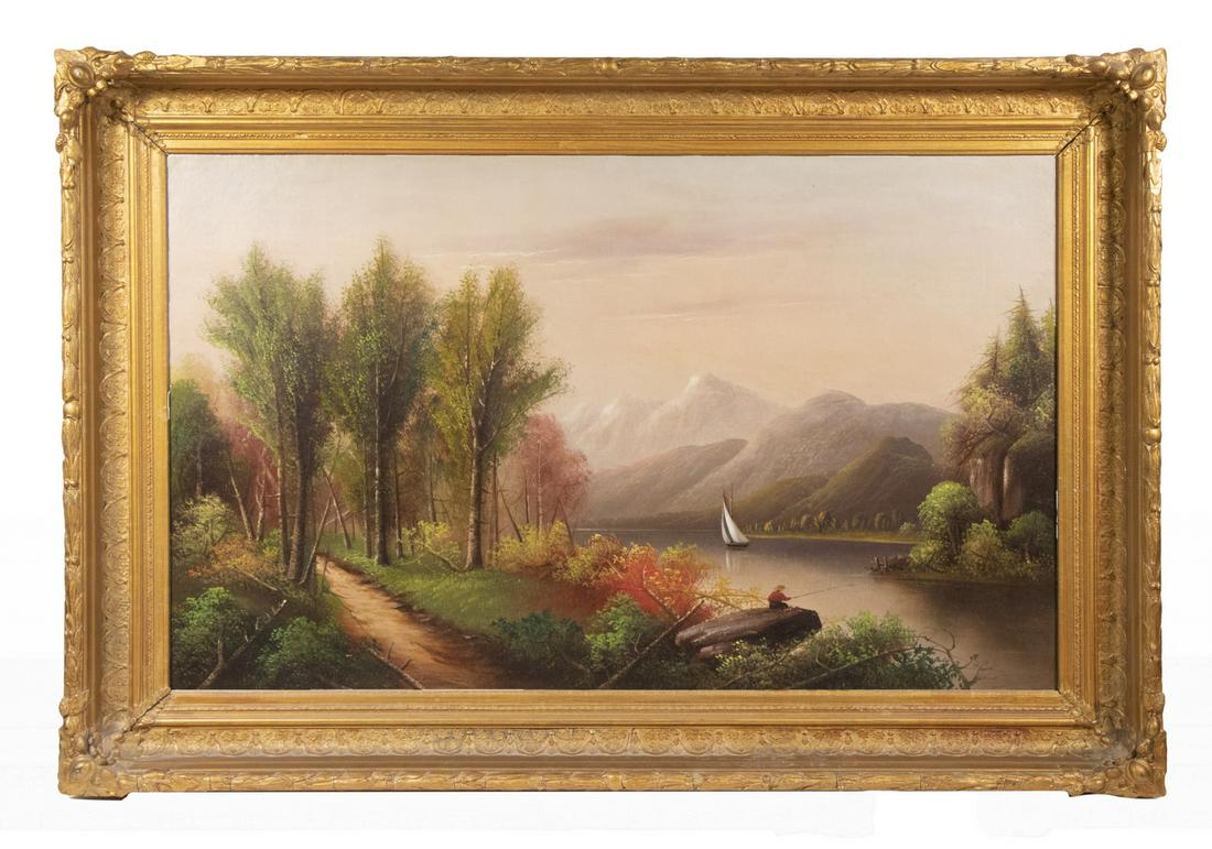 MID-19TH C. NEW HAMPSHIRE LANDSCAPE PAINTING (1 of 3)