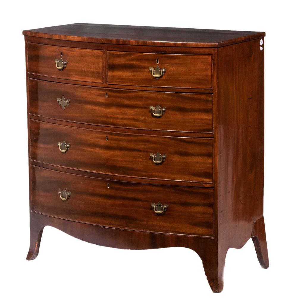ENGLISH MAHOGANY BOWFRONT CHEST (1 of 5)