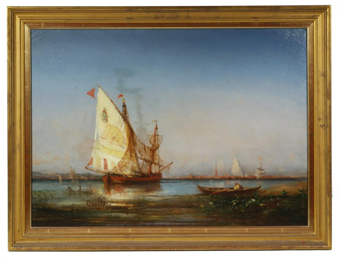 19TH C. VENETIAN PAINTING SIGNED, POSSIBLY "E. GALLAND (1 of 12)
