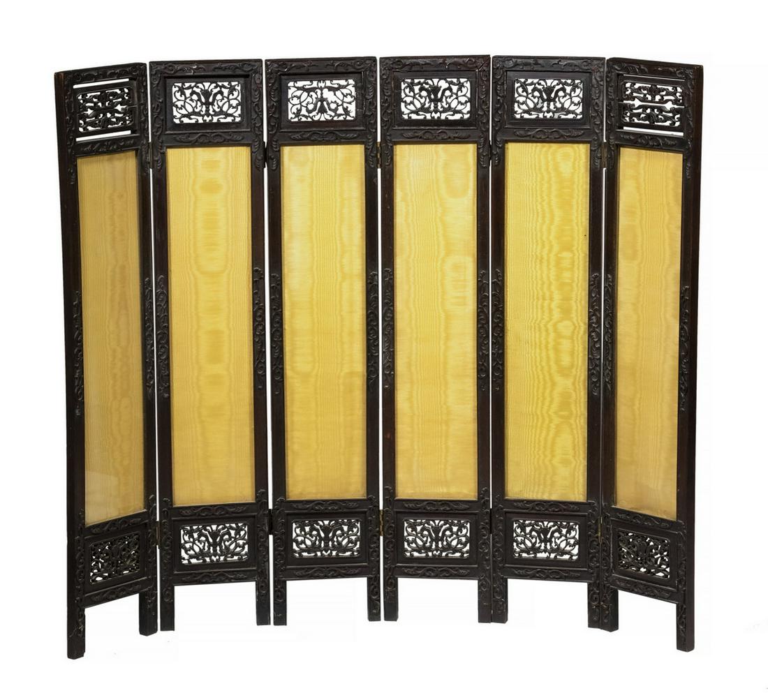 MEDIUM-SIZED 19TH C. CHINESE ROSEWOOD FOLDING SCREEN (1 of 3)