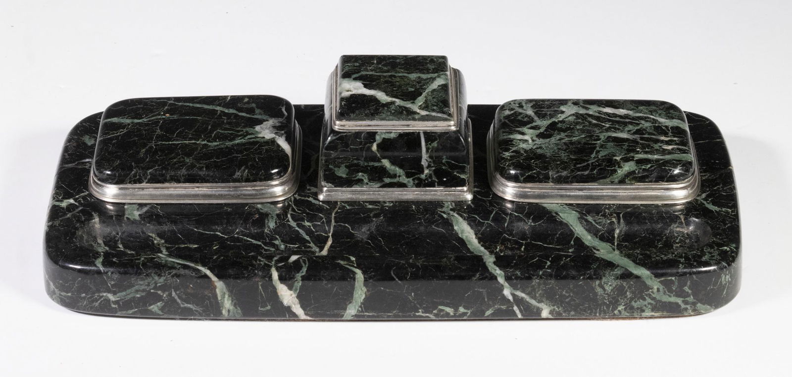 TIFFANY & CO. MARBLE & STERLING INKSTAND (1 of 3)