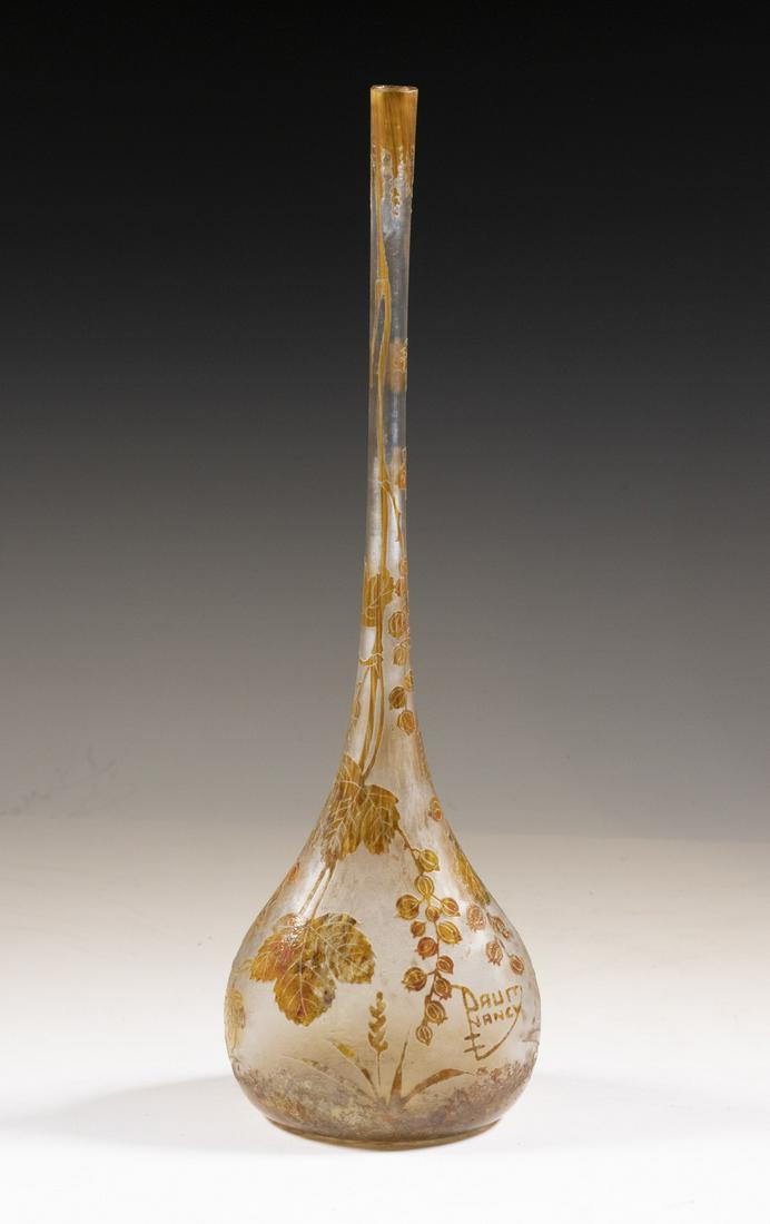 DAUM NANCY ART GLASS CAMEO VASE (1 of 3)
