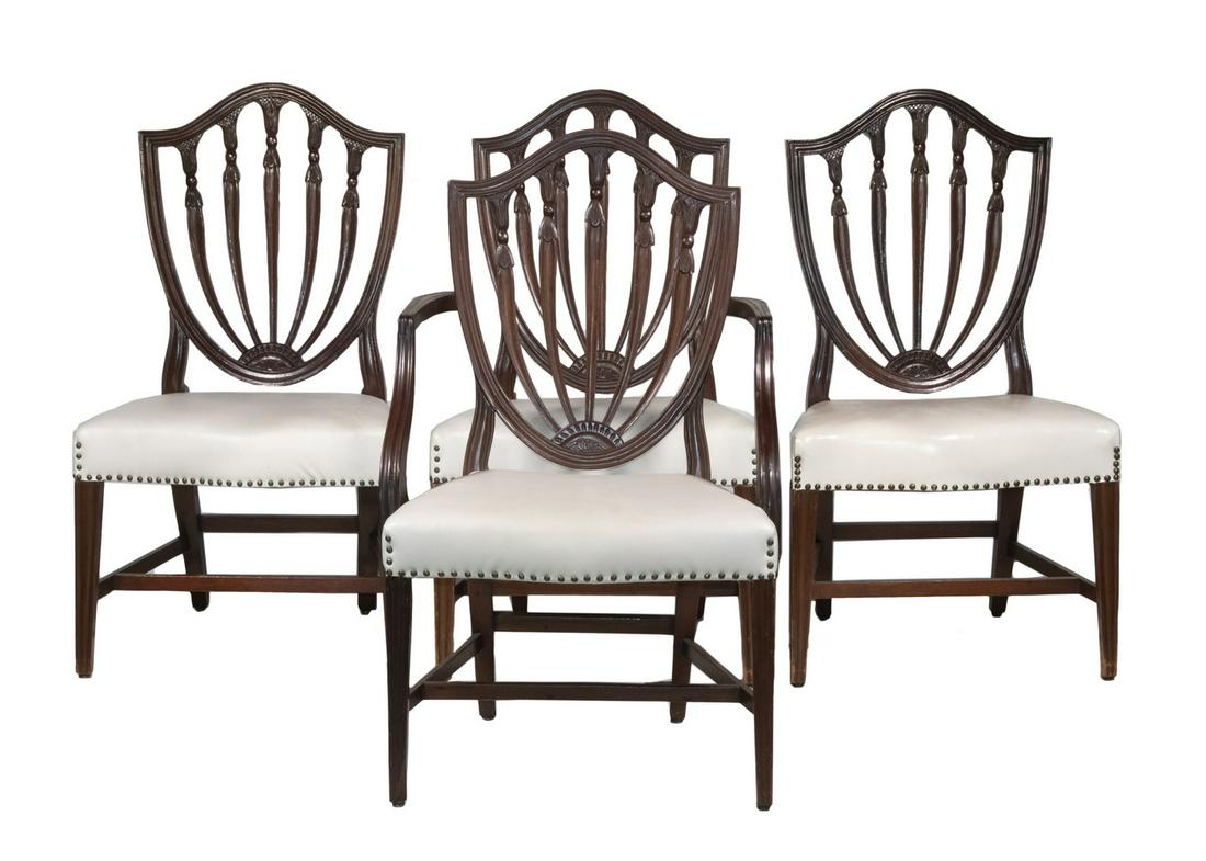 (SET OF 11) 1920'S CUSTOM HEPPLEWHITE DINING CHAIRS (1 of 4)