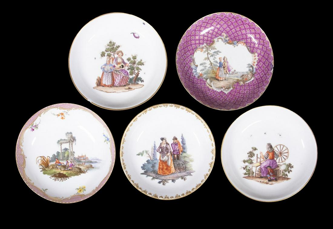 MEISSEN HAND PAINTED FIGURAL PLATES (1 of 4)