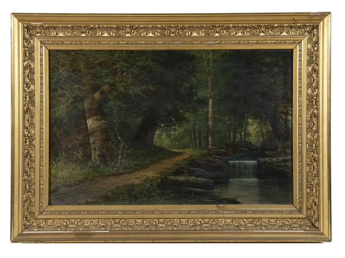 UNSIGNED LATE 19TH C. NEW ENGLAND FOREST PAINTING (1 of 3)