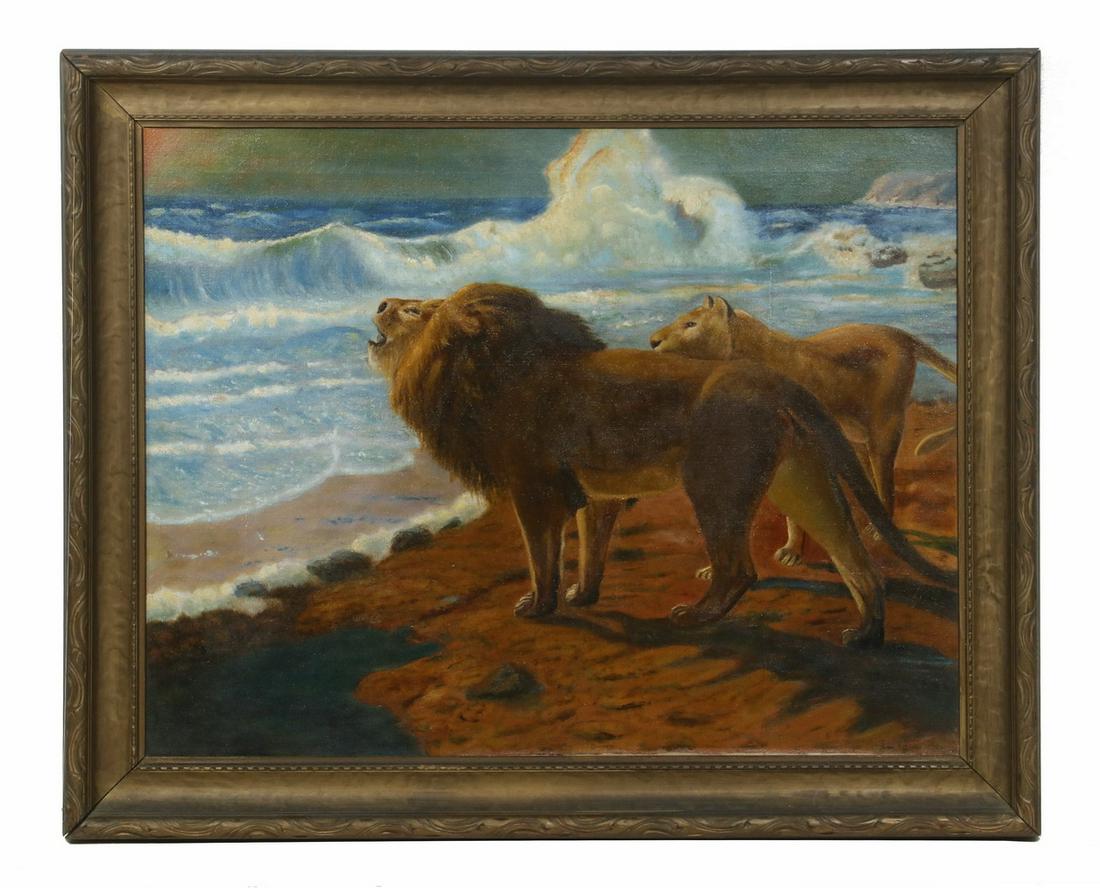 UNSIGNED NATURALIST ALLEGORICAL PAINTING (1 of 3)