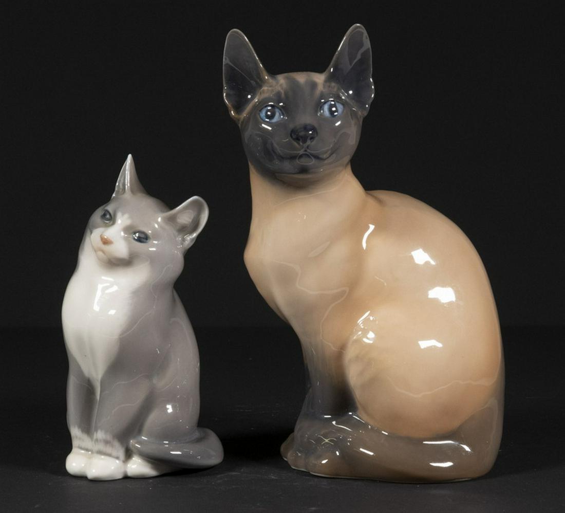 (2) ROYAL COPENHAGEN CAT FIGURINES (1 of 3)