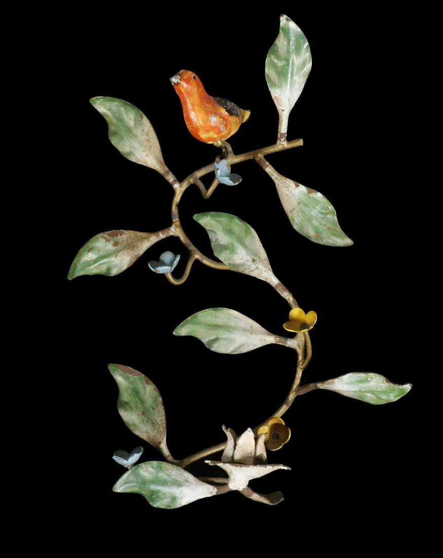 FRENCH PAINTED METAL FIGURAL WALL SCONCE (1 of 1)