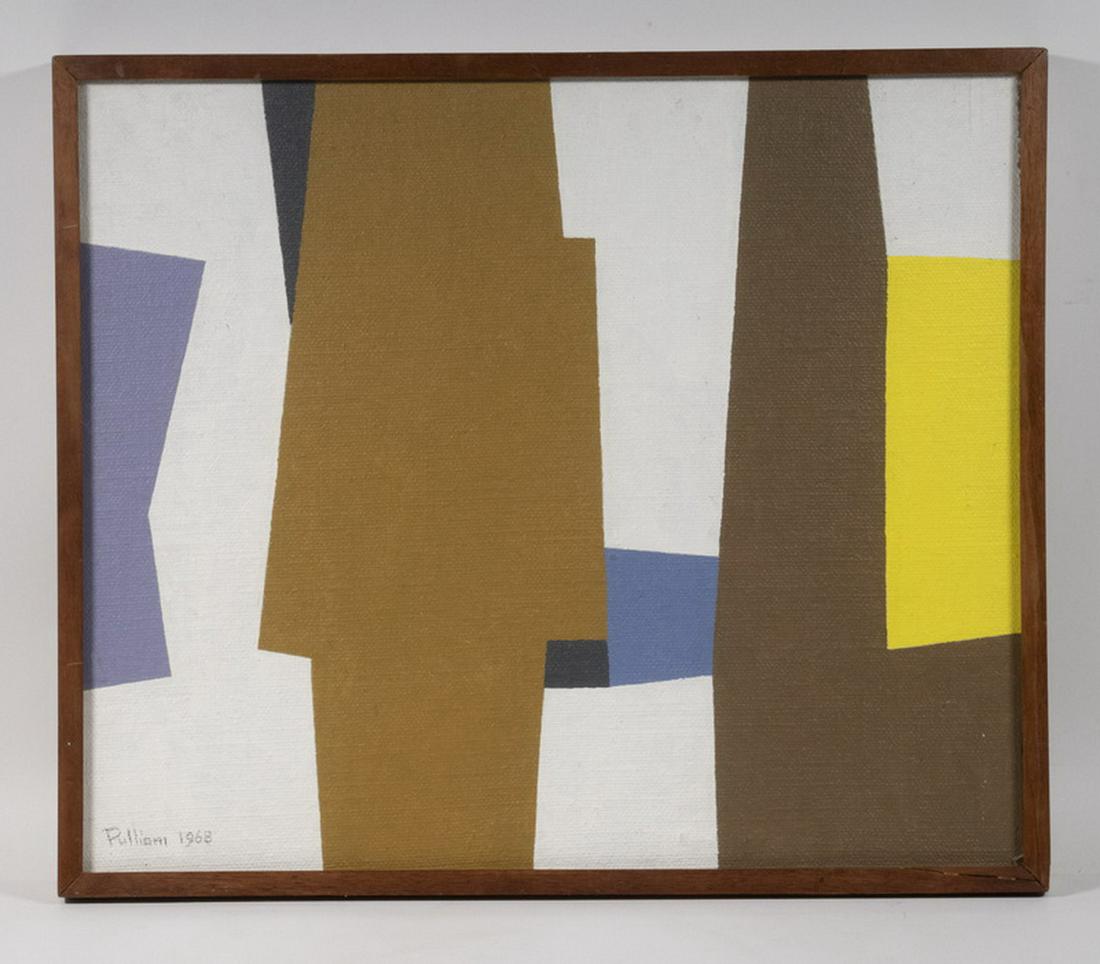 MODERNIST ABSTRACT PAINTING SIGNED "PULLIAM", 1968 (1 of 3)