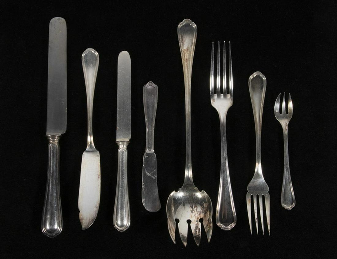 (74 PCS) CHRISTOFLE "SPATOURS" SILVER-PLATE FLATWARE, PLUS (3) GORHAM SILVER-PLATE SPREADERS (1 of 3)