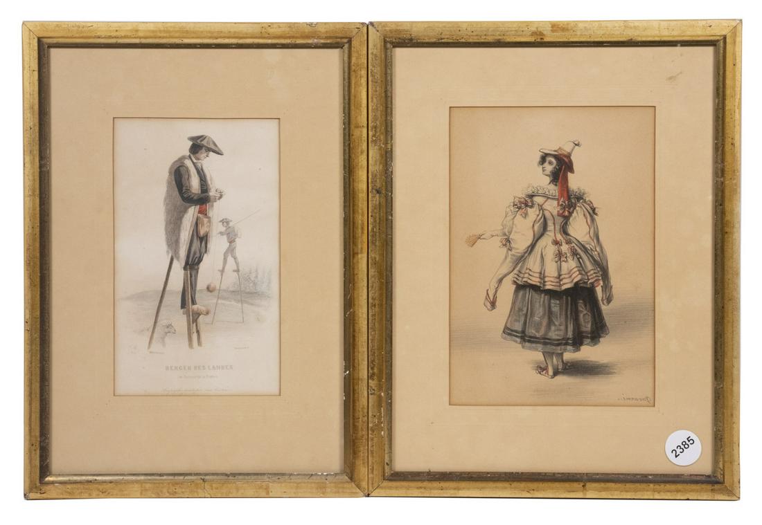 A PAIR OF 18TH C. EUROPEAN COSTUME PLATES (1 of 3)