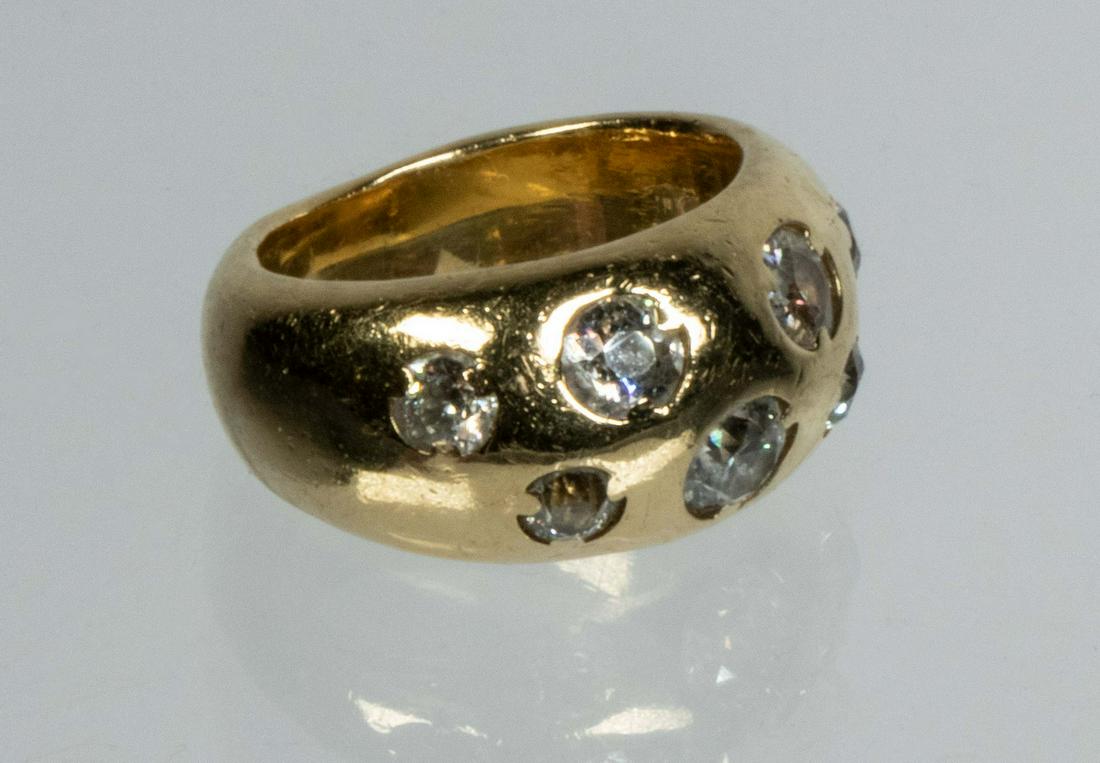 LADIES 18K GOLD DOME FORM RING (1 of 3)