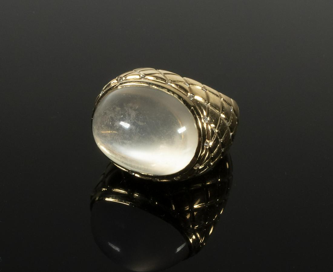 LADIES MOONSTONE & DIAMOND RING (1 of 4)